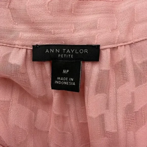 Ann Taylor Petite Sleeveless Blouse MP Pink Relaxed Lightweight Work Office Chic - Picture 9 of 11